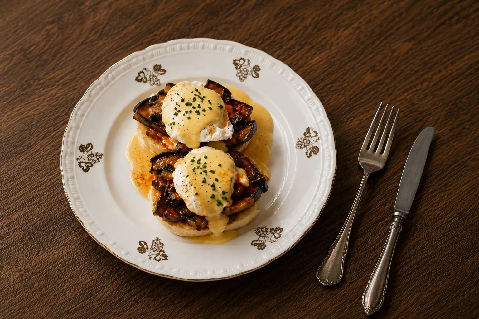 Aubergine Benedict